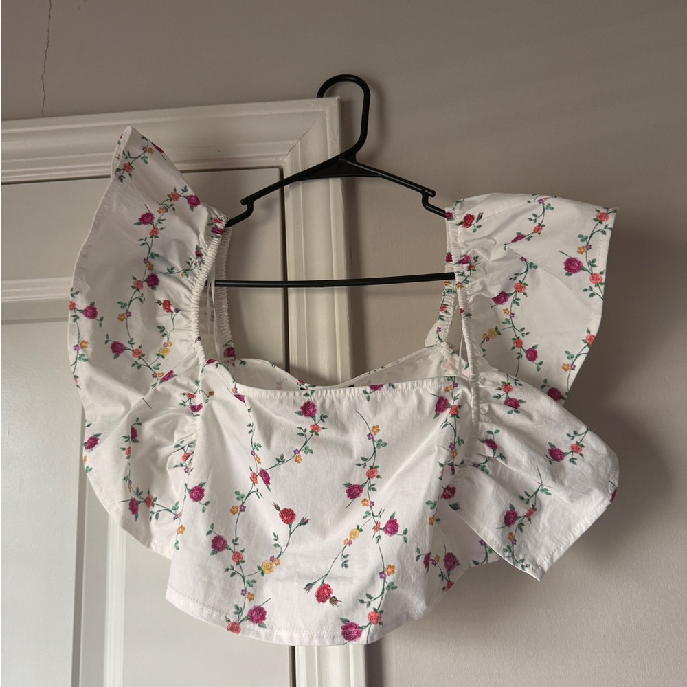 Off the shoulder floral blouse size large